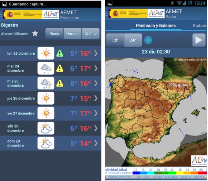 La aplicación oficial de la Agencia Estatal de Meteorología AEMET ya