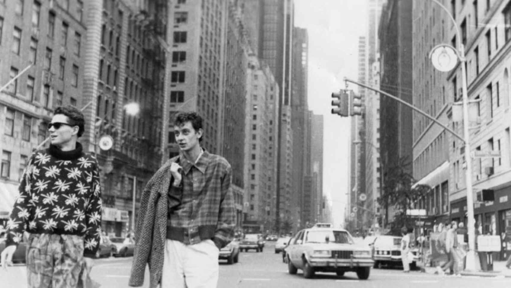 Adrián y José Luis en las calles de Nueva York, en 1985.