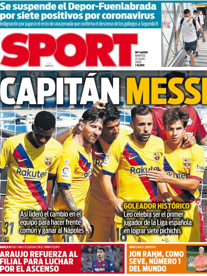 La Portada Del Diario SPORT 21 07 2020