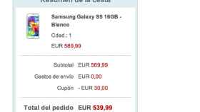 Oferta: Samsung Galaxy S5 por 539€