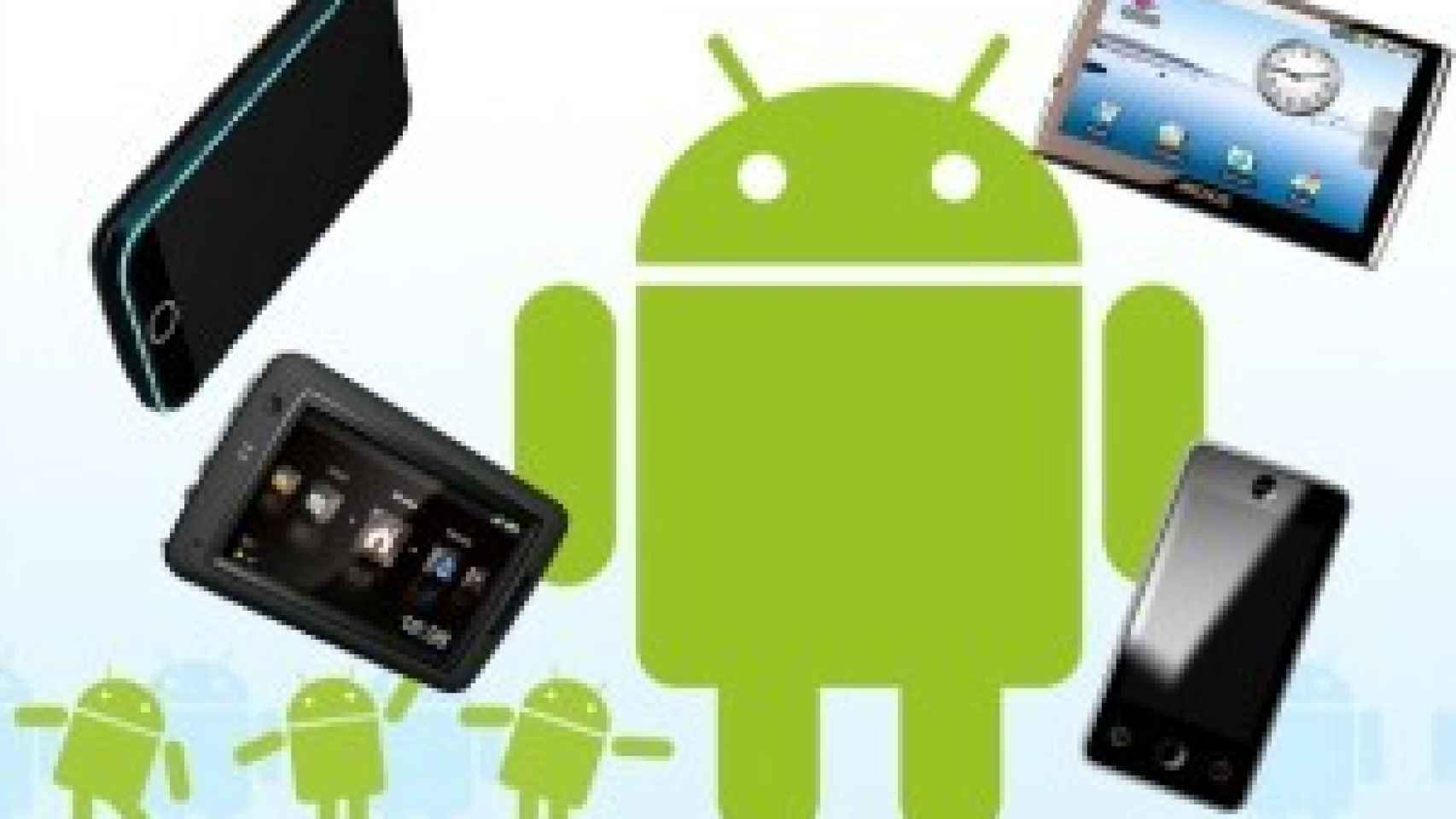 Android corriendo en un iPhone y en un falso iPad