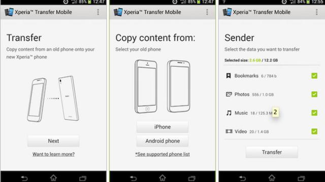 Sony Xperia Transfer, la app para trasladar tus datos de un móvil a otro