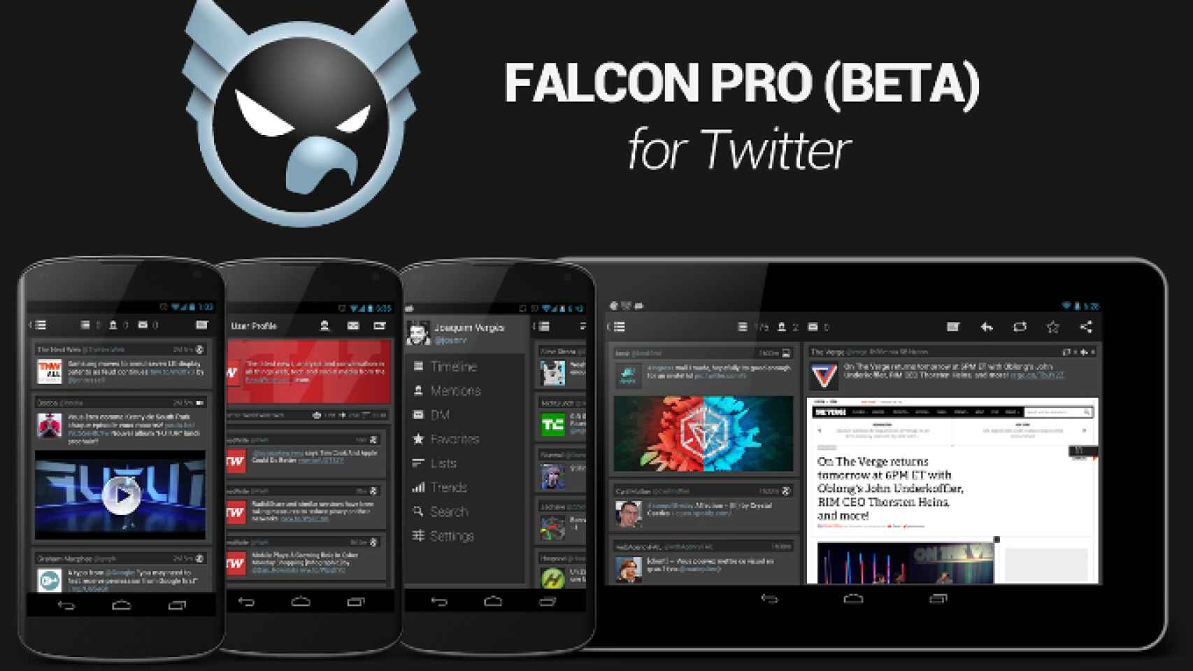 Falcon Pro, tu nuevo e imprescindible cliente de Twitter para android
