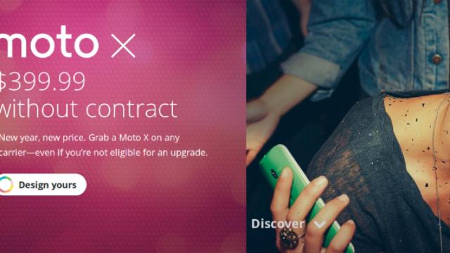 Motorola empieza el 2014 rebajando el Moto X a 399$, sin contrato