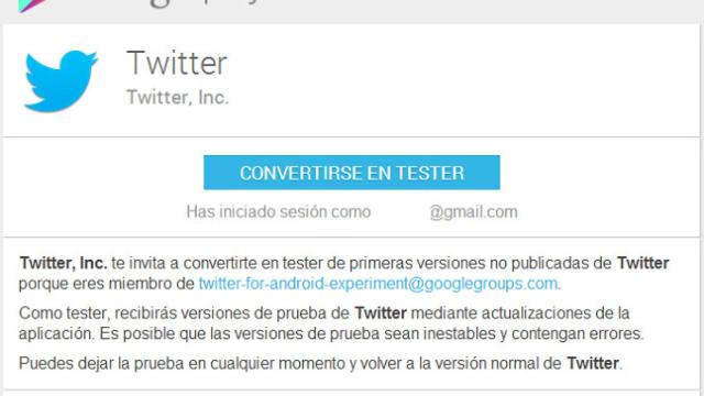 Twitter beta para Android: Prueba las nuevas funciones antes que nadie