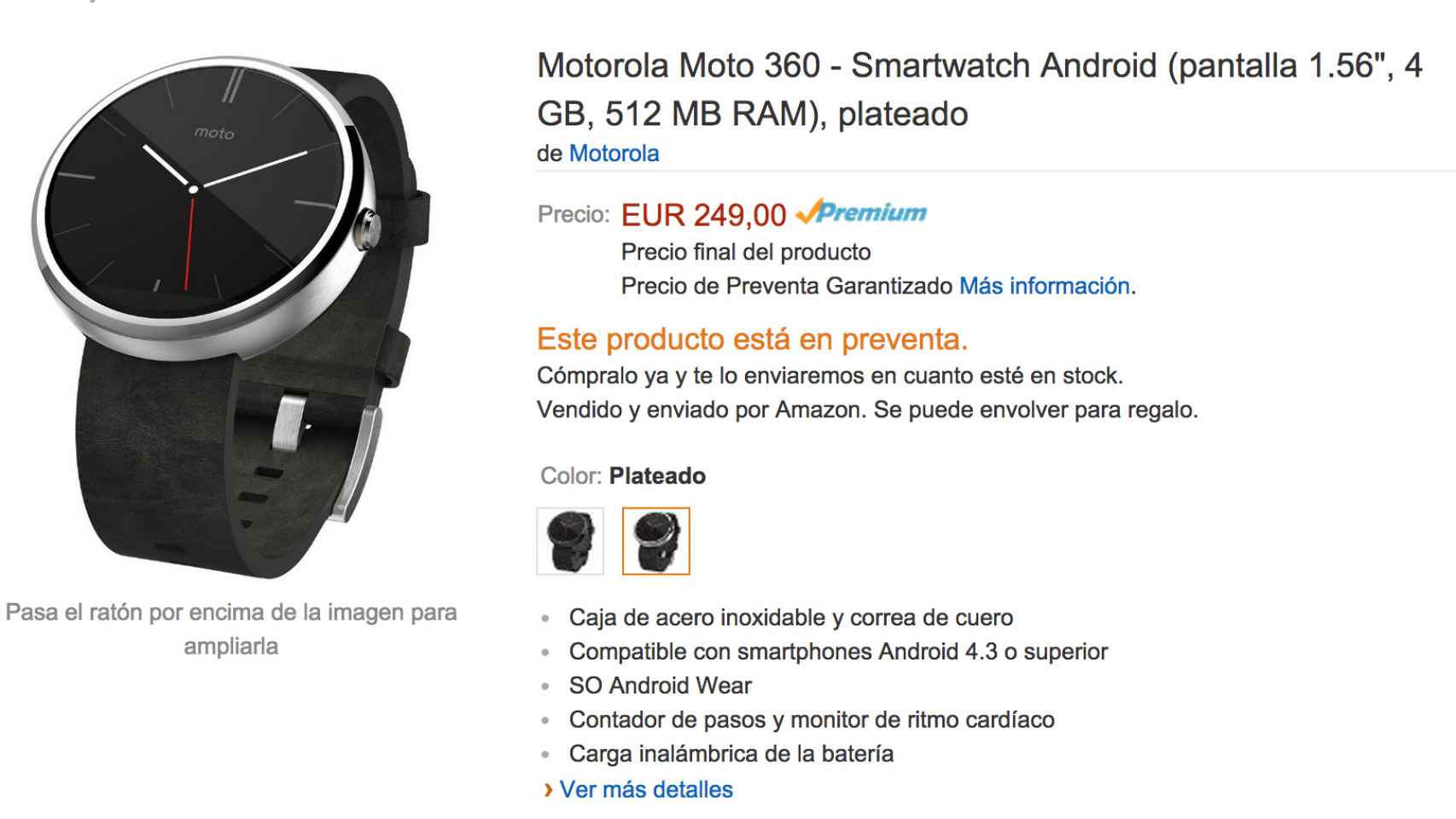 Motorola Moto 360, ya disponible para comprar en pre-reserva
