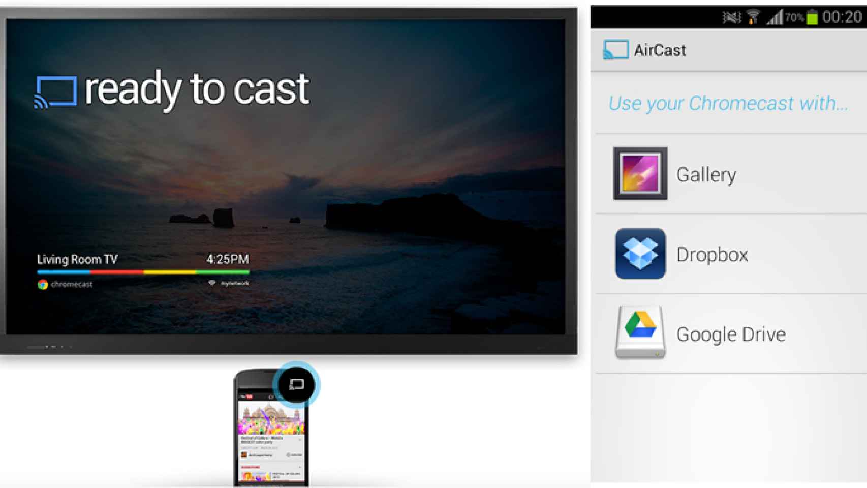 AirCast: Reproduce vídeos en ChromeCast desde la y Drive