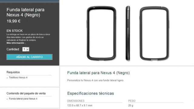 Ya disponible el protector bumper para Nexus 4 por 19.99€ en Google Play
