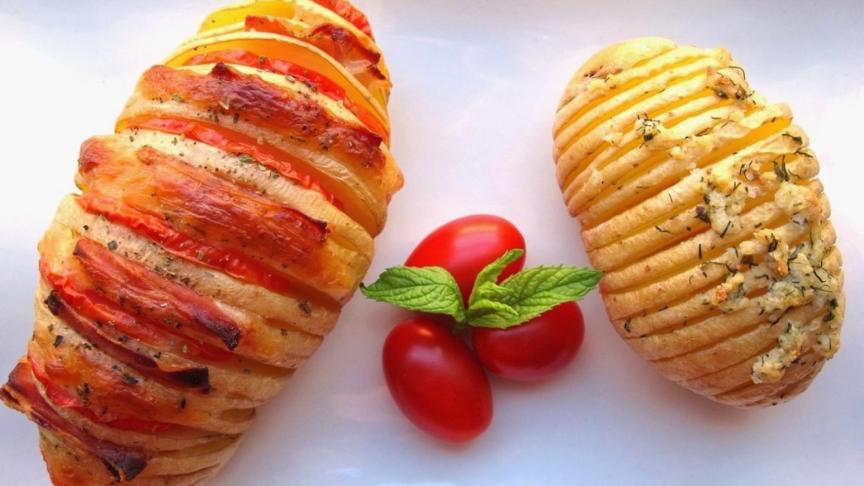 Patatas Rellenas Al Horno Al Estilo Hasselback