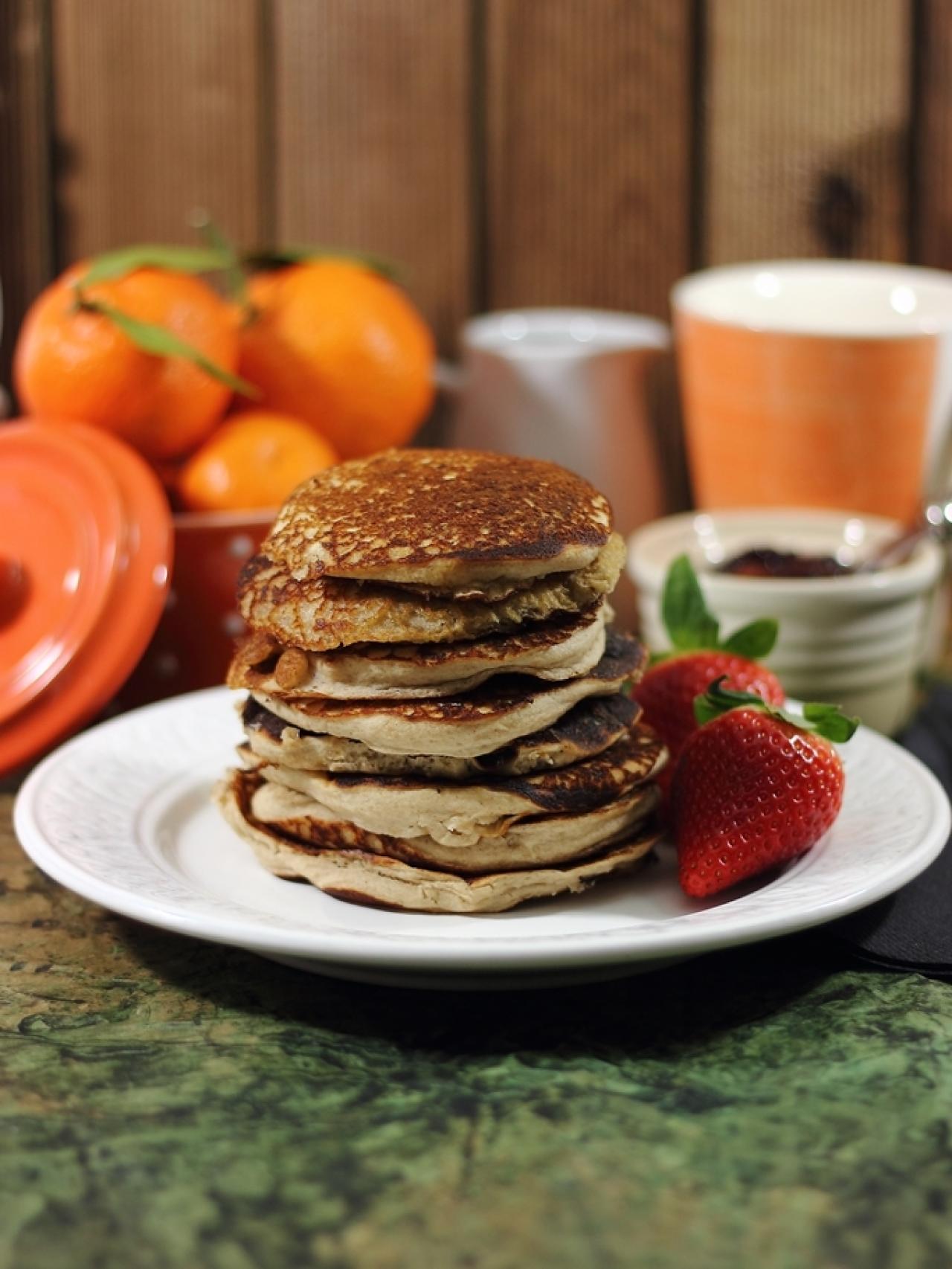 Tortitas de trigo sarraceno y mandarina sin gluten y sin huevo