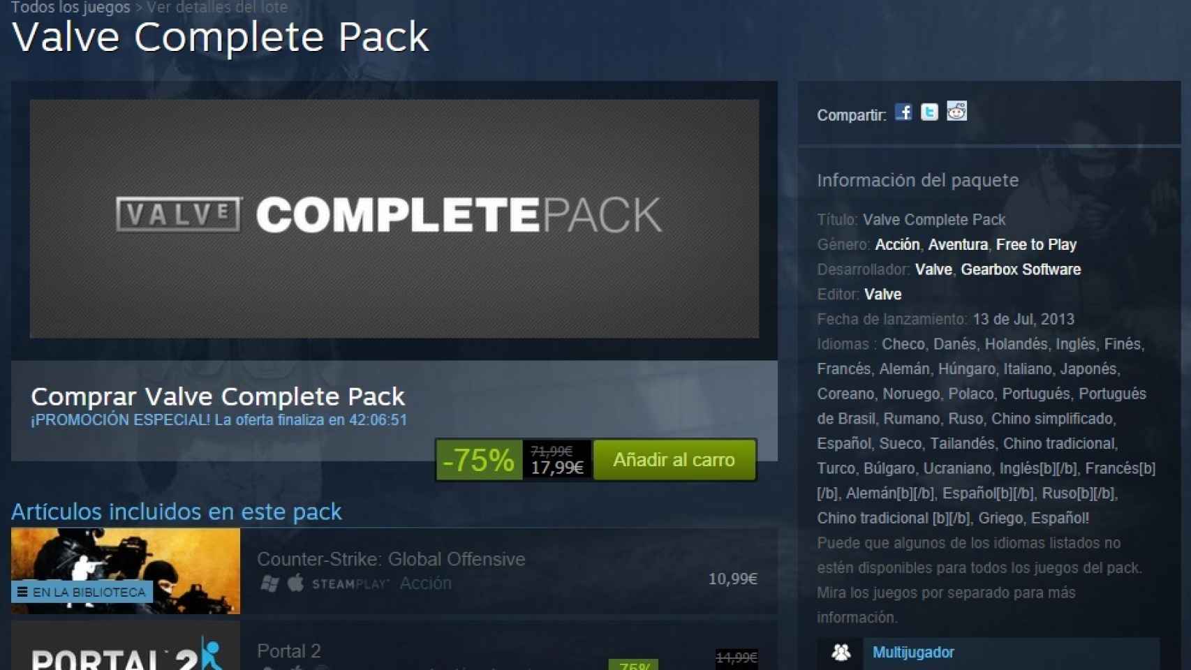 Valve Complete Pack en Steam