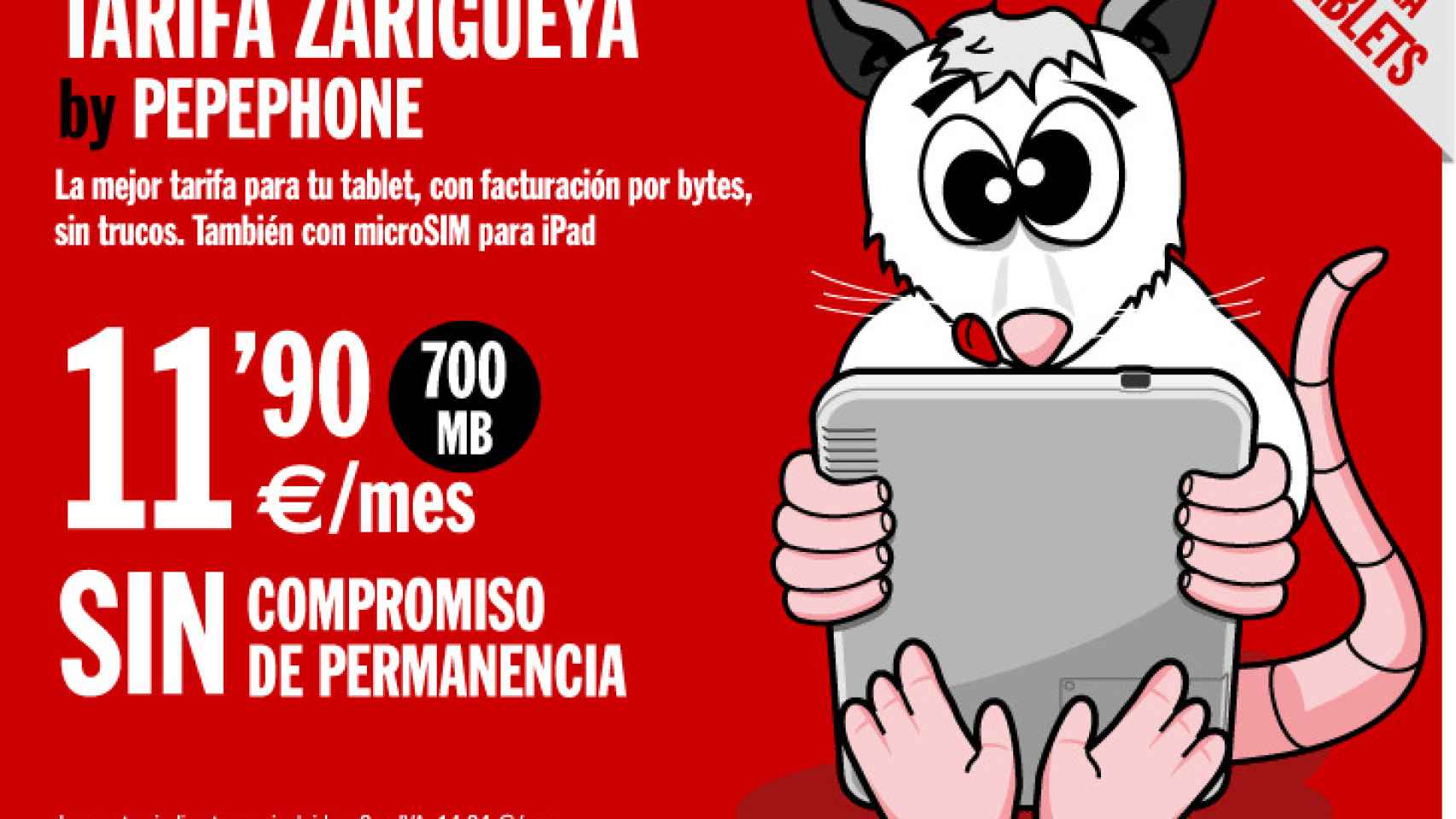 La Tarifa Zarigüeya de Pepephone y El Androide Libre, la tarifa para todas las Tablets