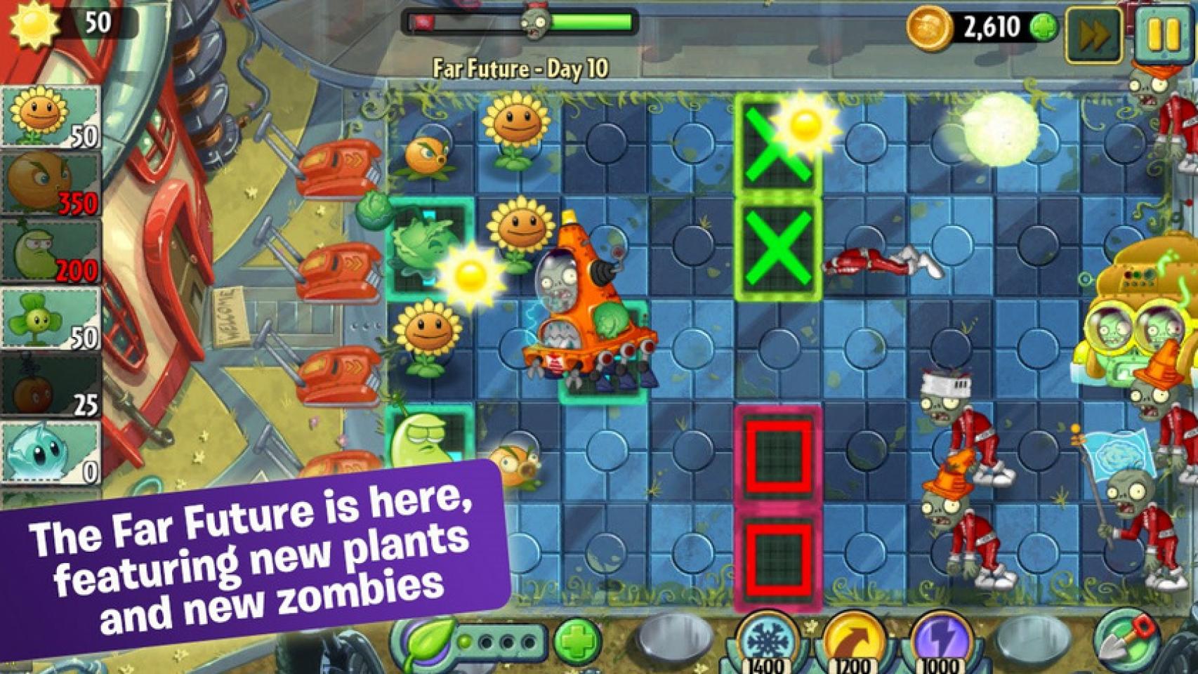 Plants vs. Zombies 2 se actualiza con un nuevo mundo futurista, más
