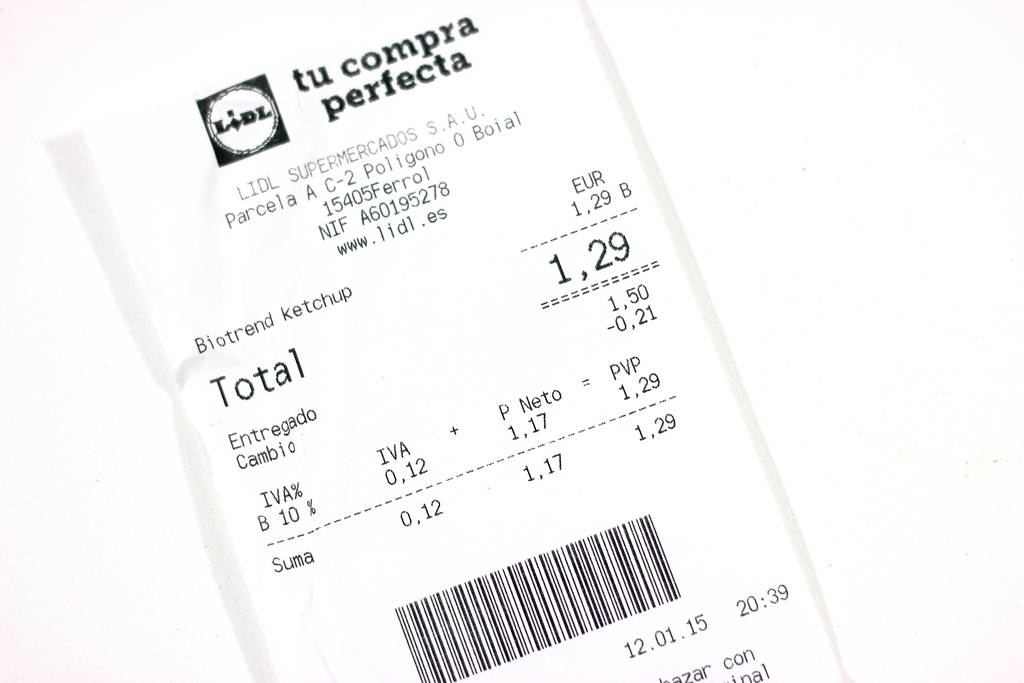 Kétchup ecológico del Lidl Precio