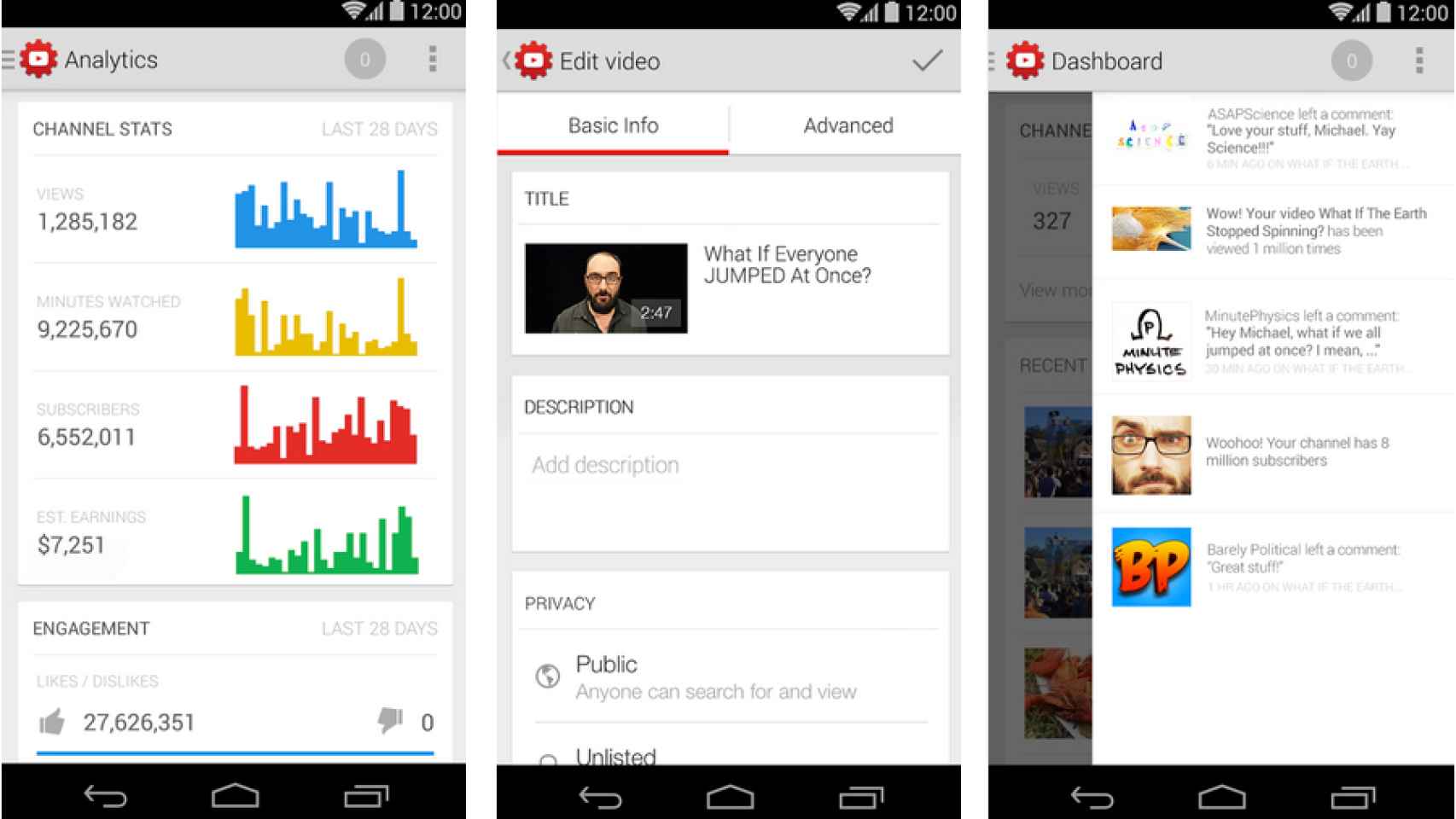 Estudio de YouTube, la nueva App para gestionar tu canal desde Android