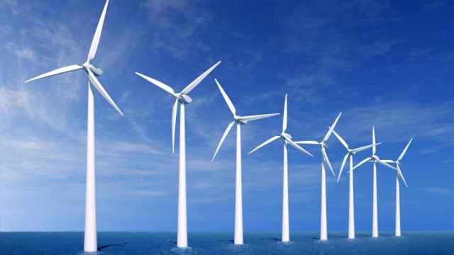 Molinos de viento para generar energía eólica.