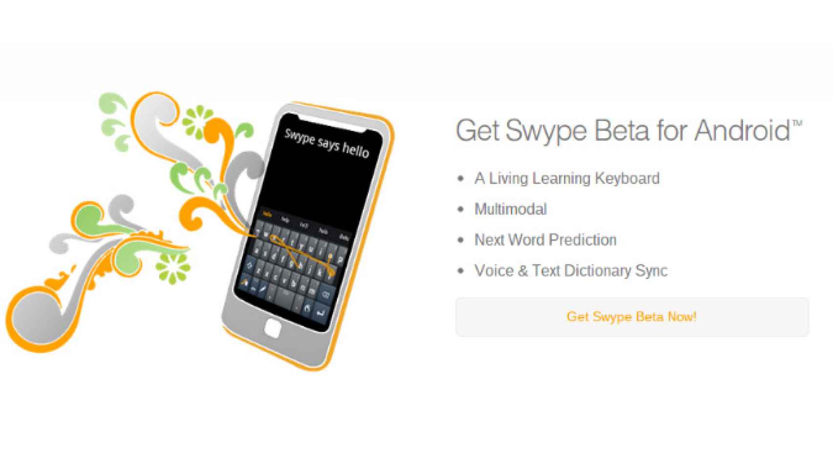 Swype Beta se actualiza con sincronización de diccionario y más