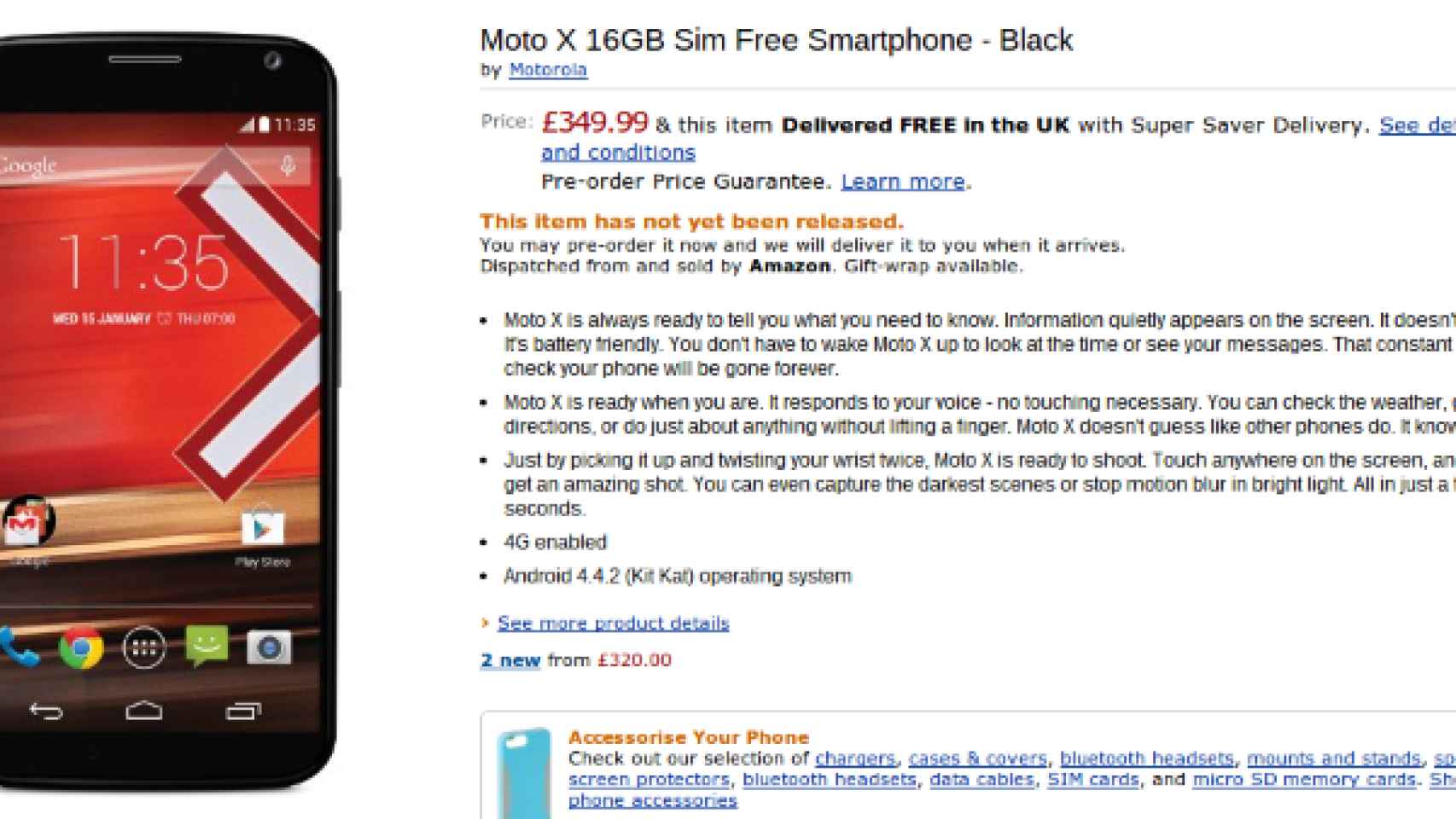 Motorola Moto X ya disponible para comprar desde Reino Unido