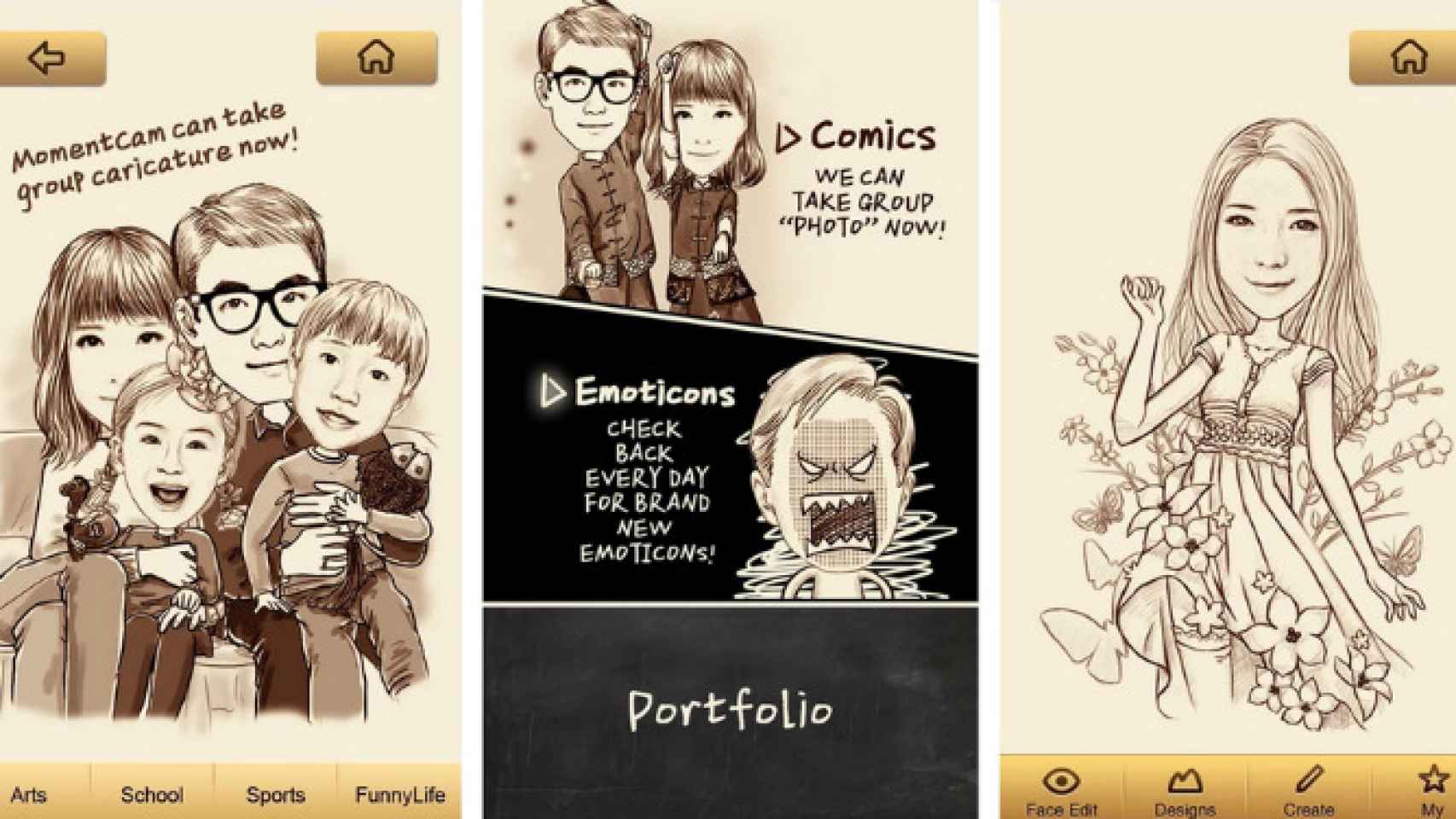MomentCam, crea divertidas caricaturas con tus amigos