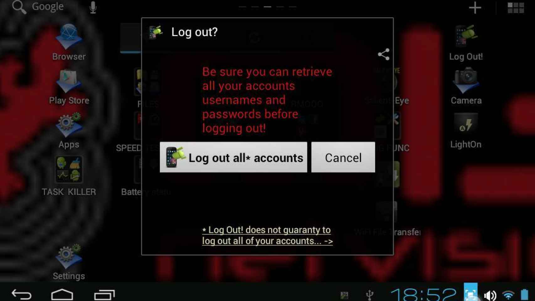 Sal de todas las cuentas guardadas en tu Android con Log Out!