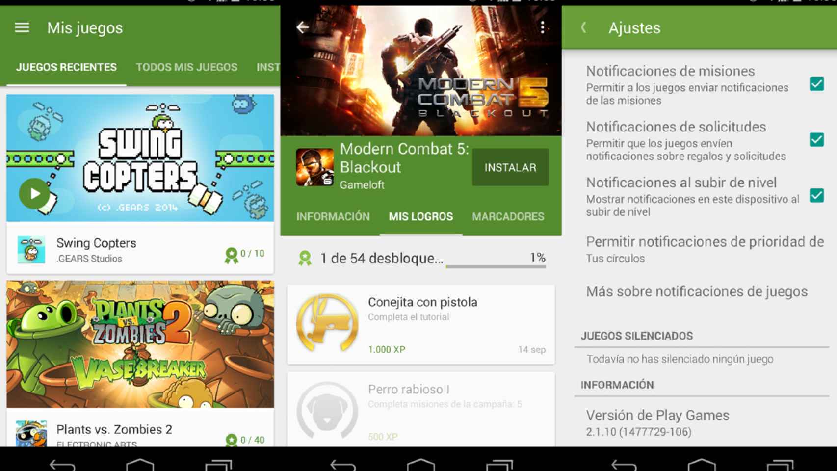 Descarga e instala Google Play Games 2.1 con Material Design [APK]