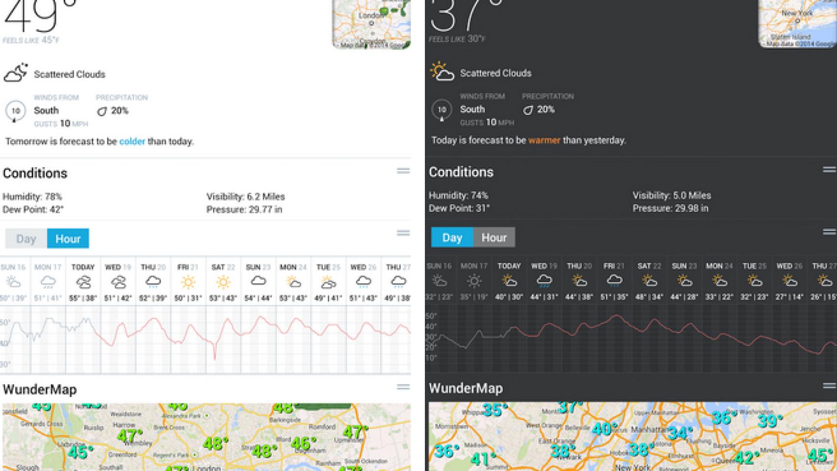 Weather Underground, la previsión meteorológica en mapas interactivos y desde pequeñas estaciones