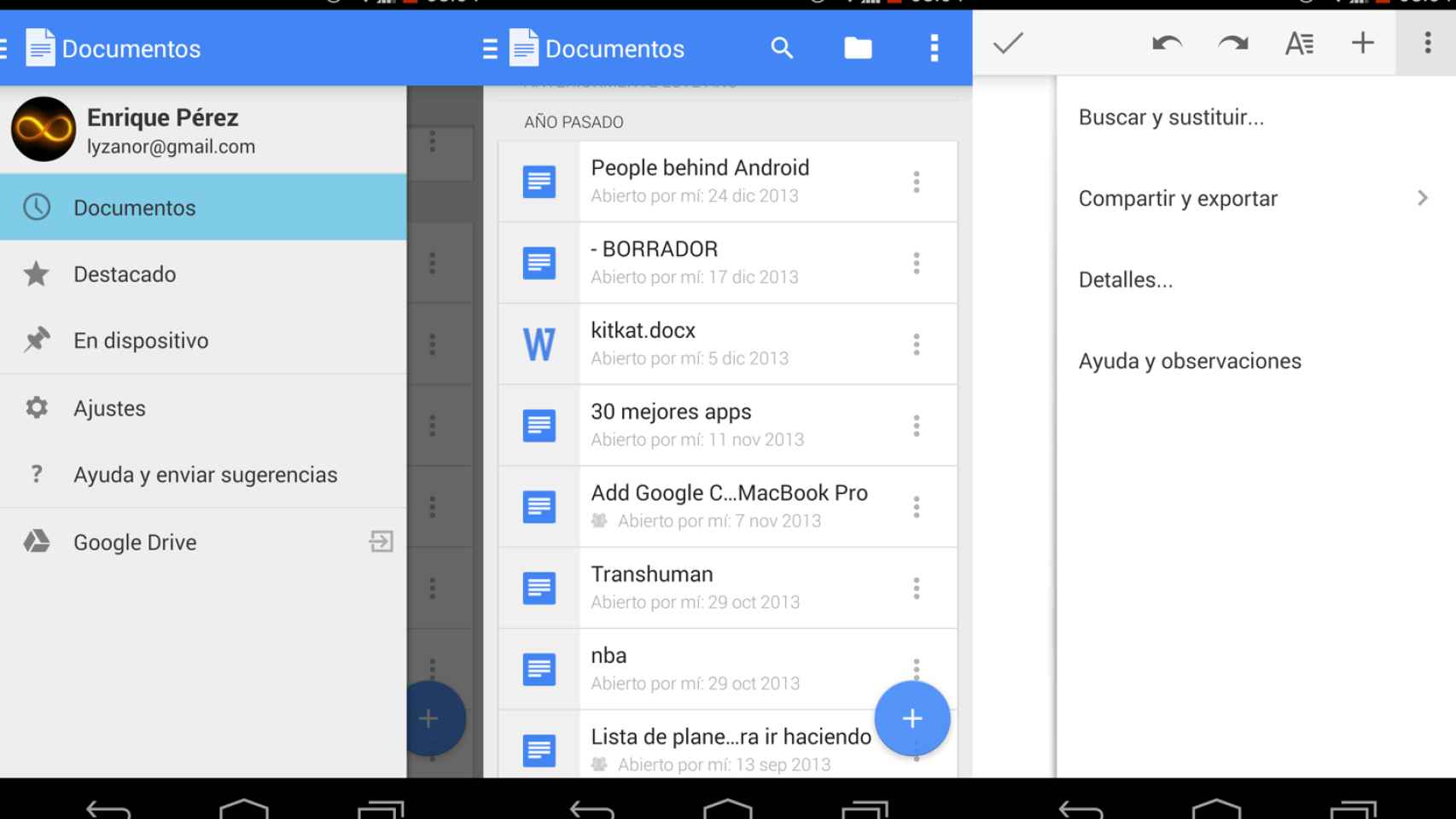Google Docs se rediseña, añade soporte para Android L y mucho más [APK]