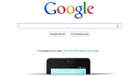 Publicidad de la Nexus 7 aparece en la página principal de Google