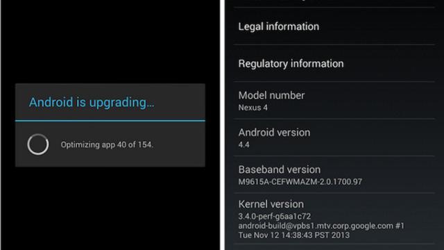 Android 4.4 KitKat OTA para instalar en tu Nexus 7 2013 LTE, Nexus 2012 3G y Nexus 4