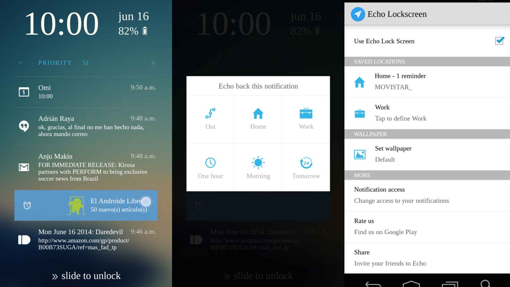 Analizamos Echo Lockscreen; la app para organizar tus notificaciones desde la pantalla de desbloqueo
