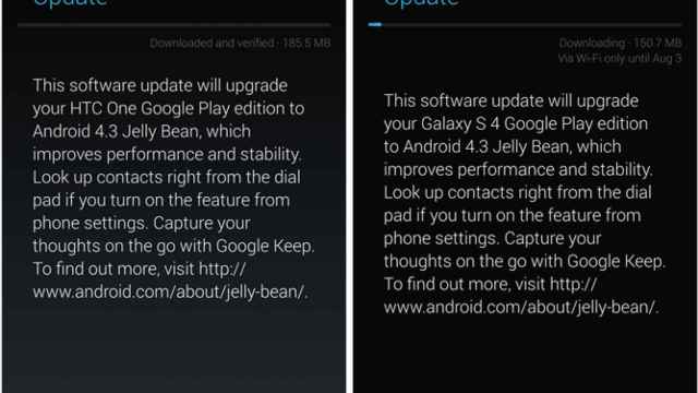 Los Google Play Edition ya se están actualizando a Android 4.3