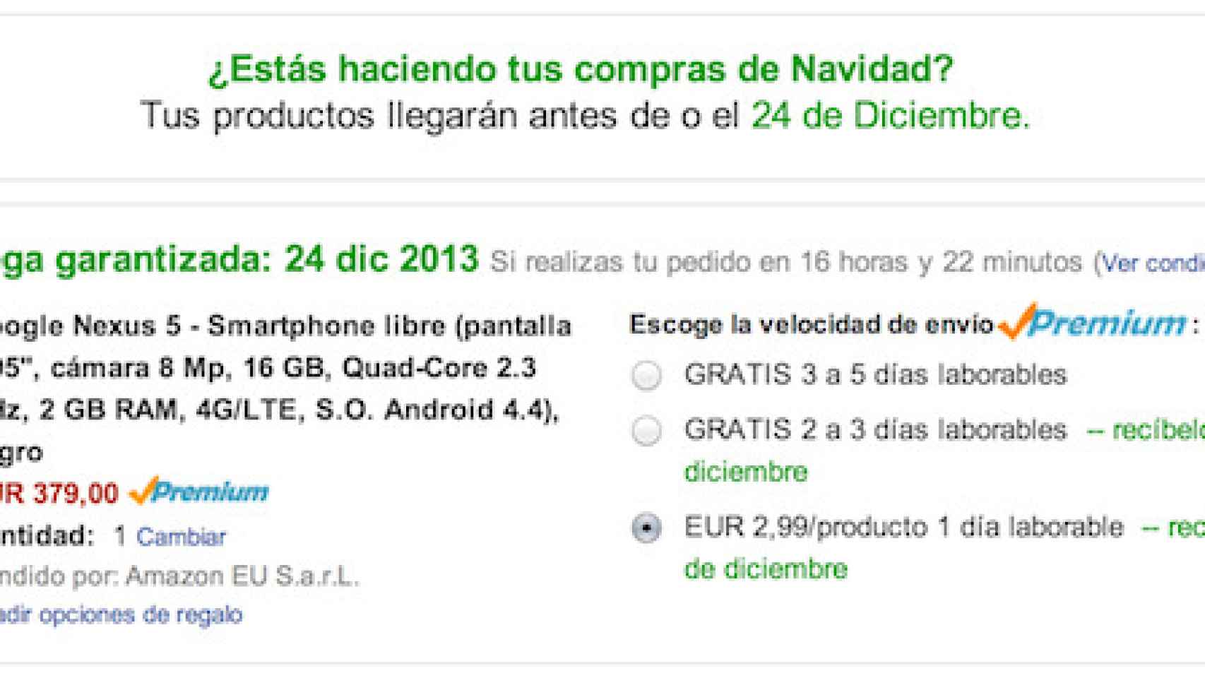 Dónde comprar el Nexus 5 para que llegue a tiempo en Navidad