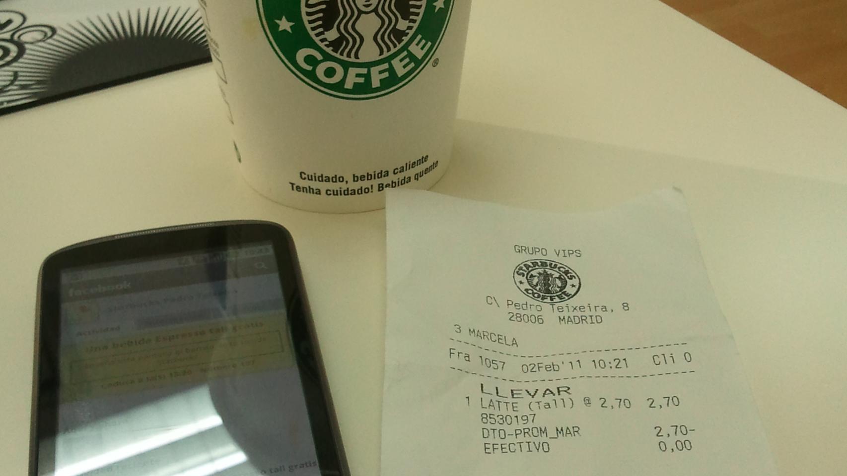 Starbucks, H&M, El Corte Inglés: gratis o descuentos  con Facebook y tu Android (y iPhone y Blackberry)