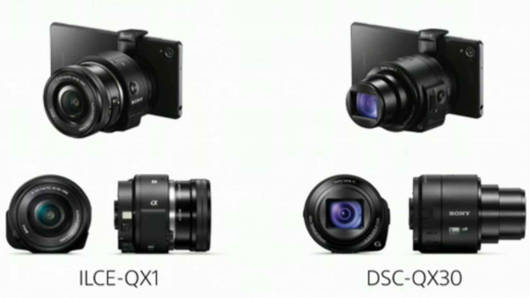 Sony presenta los nuevos QX1 y QX30, objetivos que se adaptan a tu smartphone