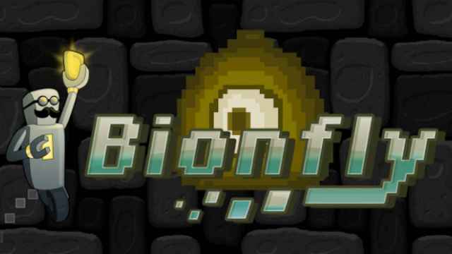 Un robot con bigote necesita ayuda con unas plataformas en Bionfly