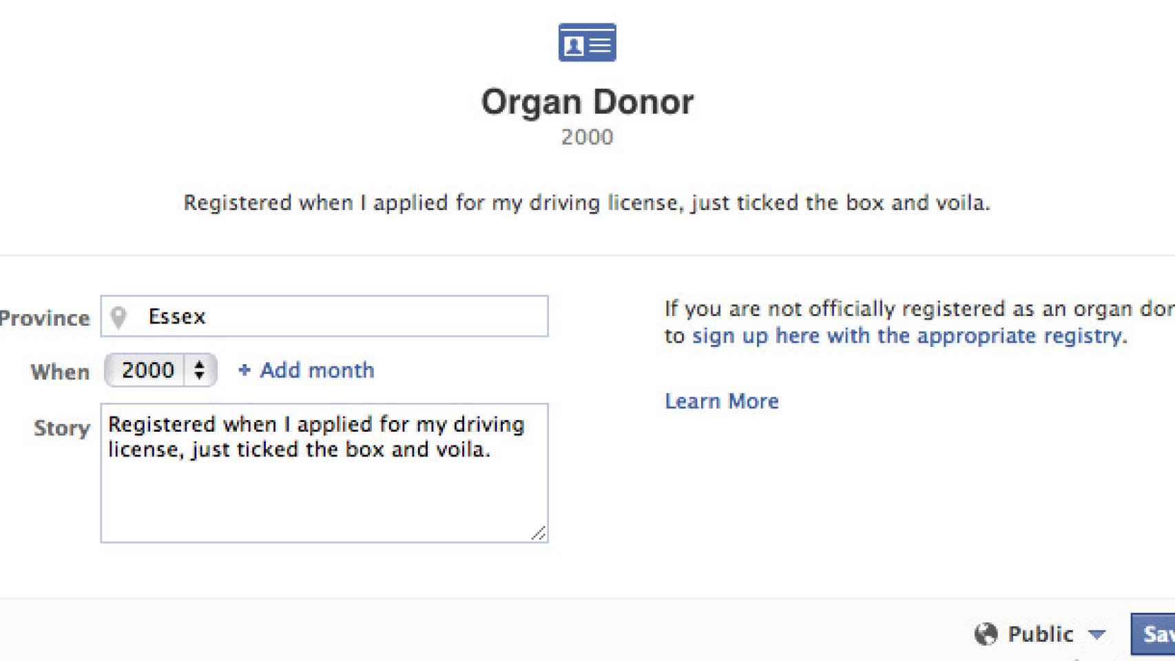 facebook donante organos
