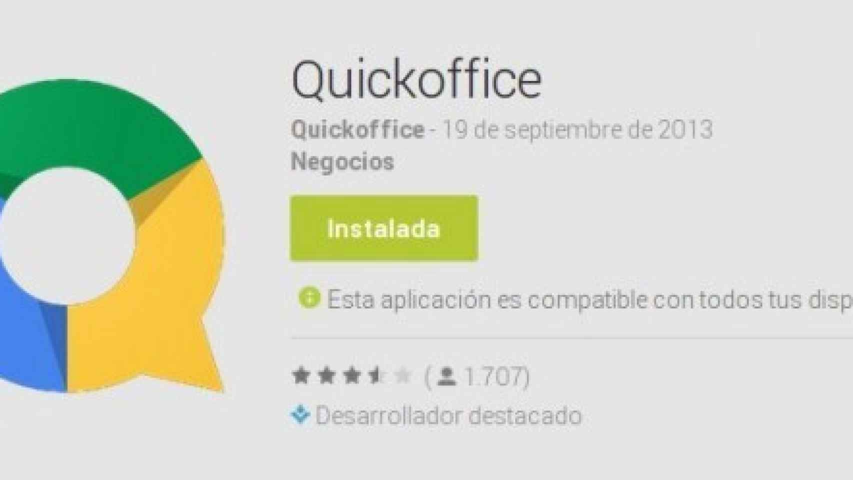 QuickOffice para Android se renueva y se vuelve gratuita añadiendo también 10GB de espacio en Drive