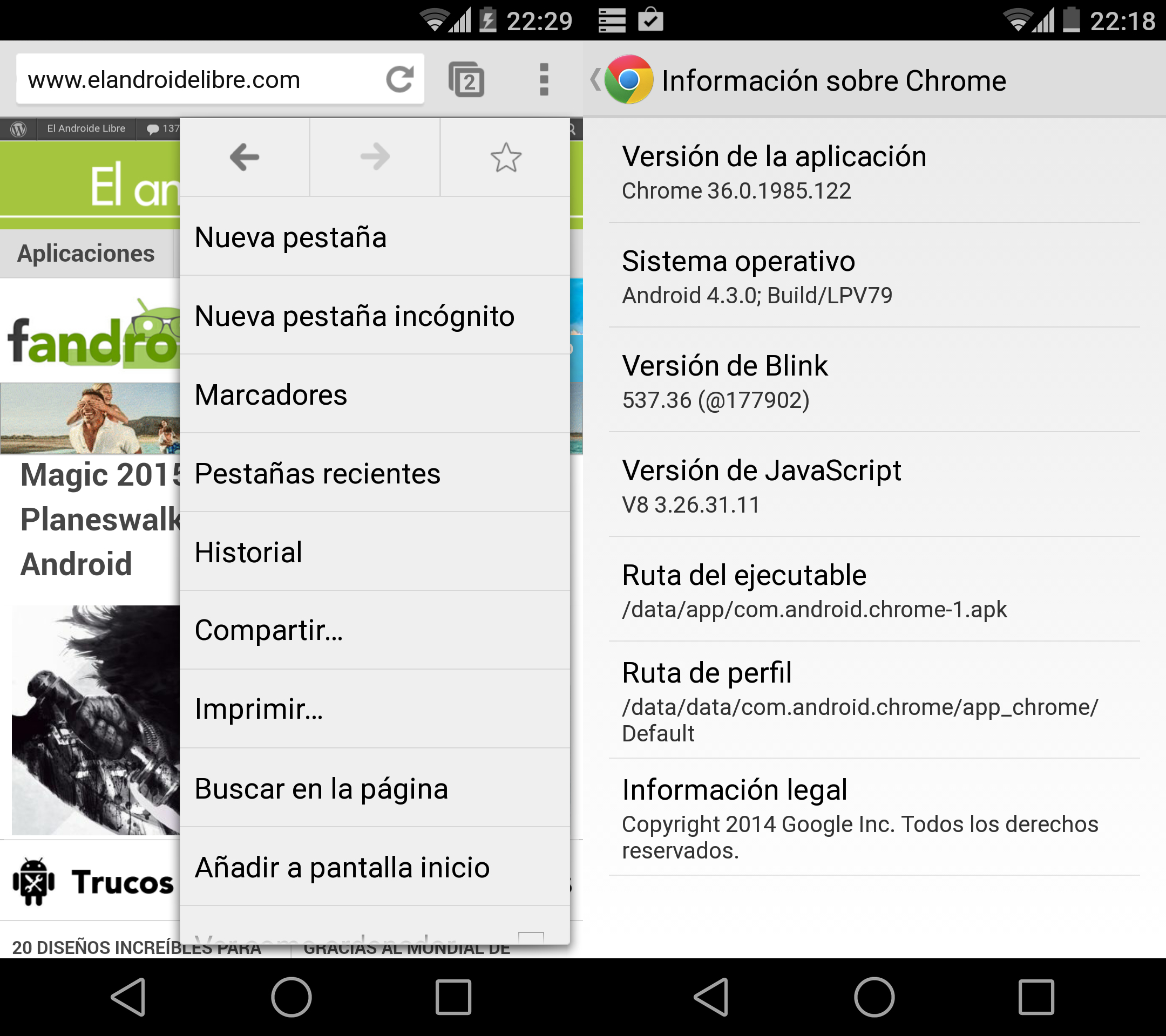 Chrome Para Android V36 Doodles Renderizado Y Menu Ajustes Expandido Apk