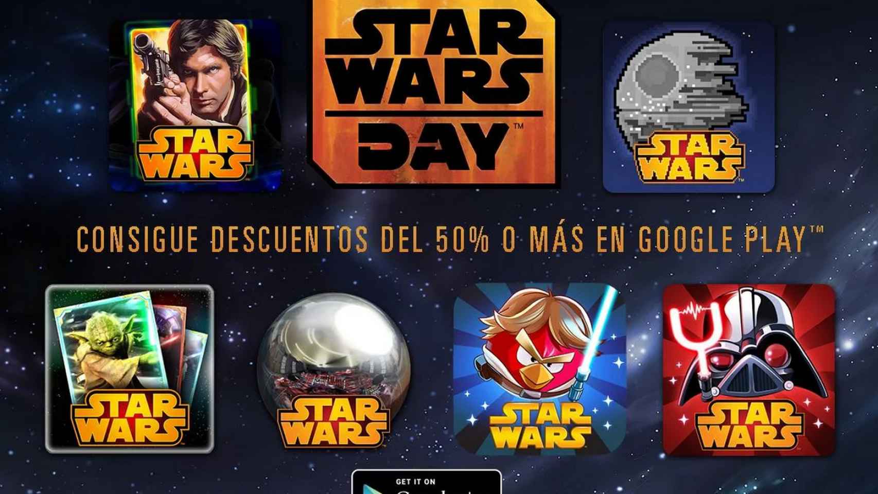Google Play y Amazon ofrecen descuentos para celebrar el día de Star Wars