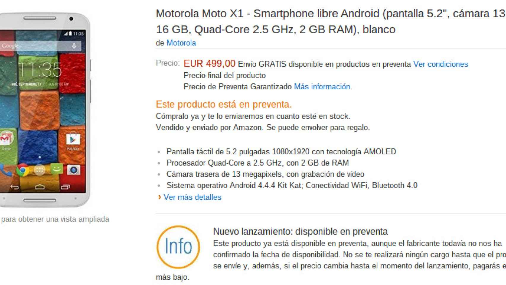 Motorola Moto X, ya disponible para comprar en pre-reserva