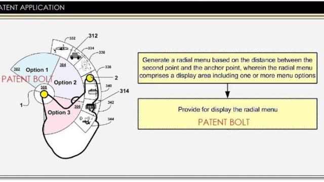 Una patente de Google muestra un menú radial desplegable para Android