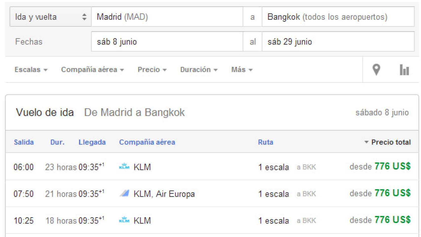 Google Flight Search: Busca, compara y compra vuelos