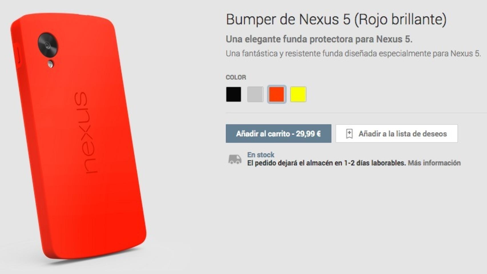 Los nuevos Bumper de colores del Nexus 5 ya están disponibles en Google play