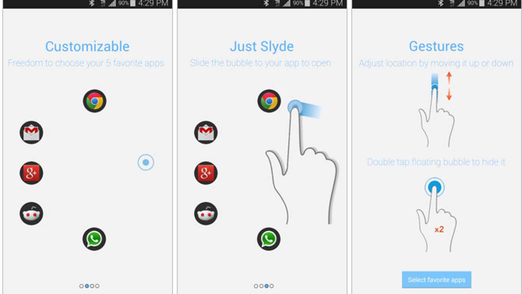 Slyde, burbujas flotantes para acceder a cada una de tus apps favoritas
