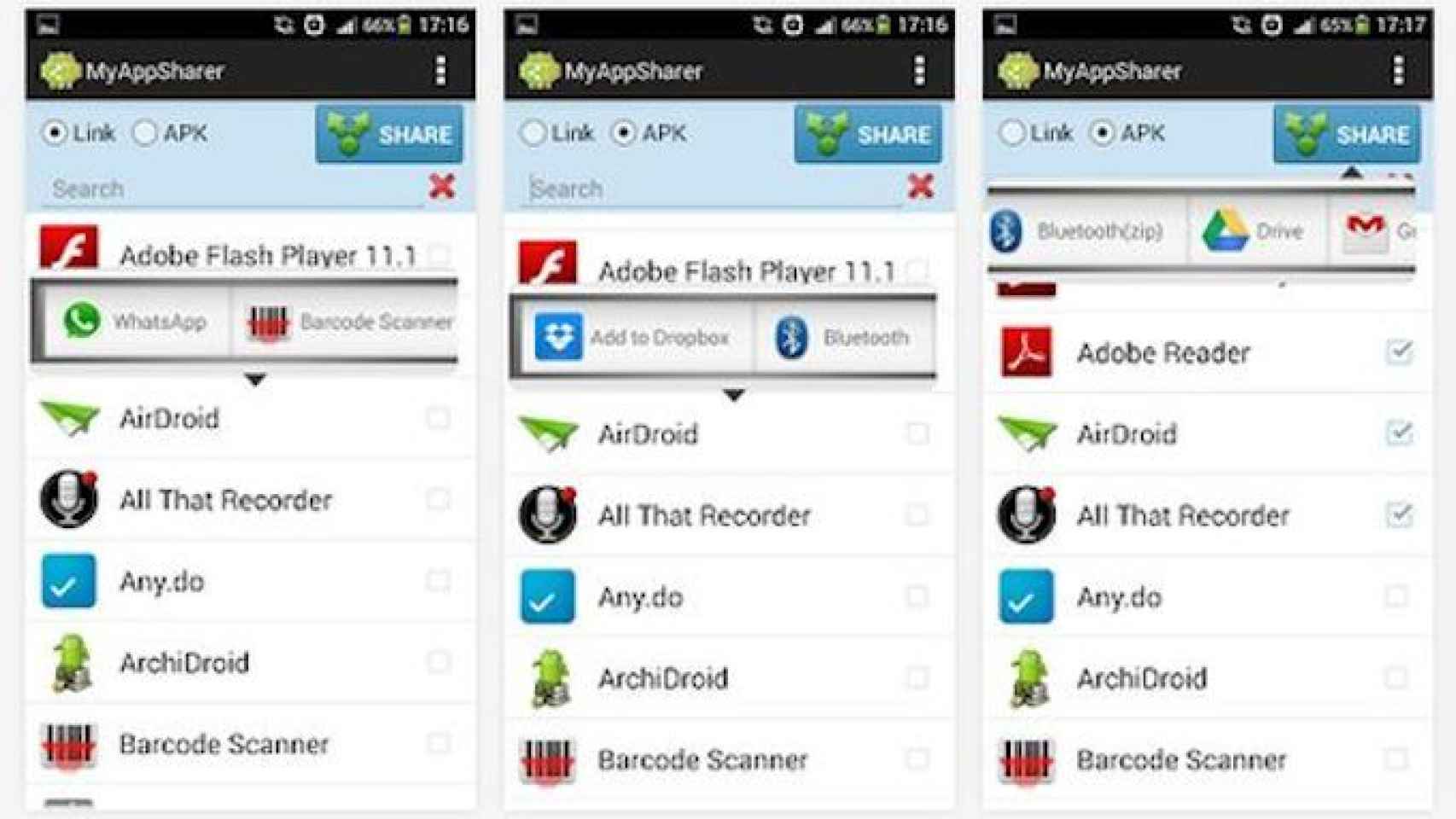 MyAppSharer, descarga y comparte APKs de aplicaciones instaladas