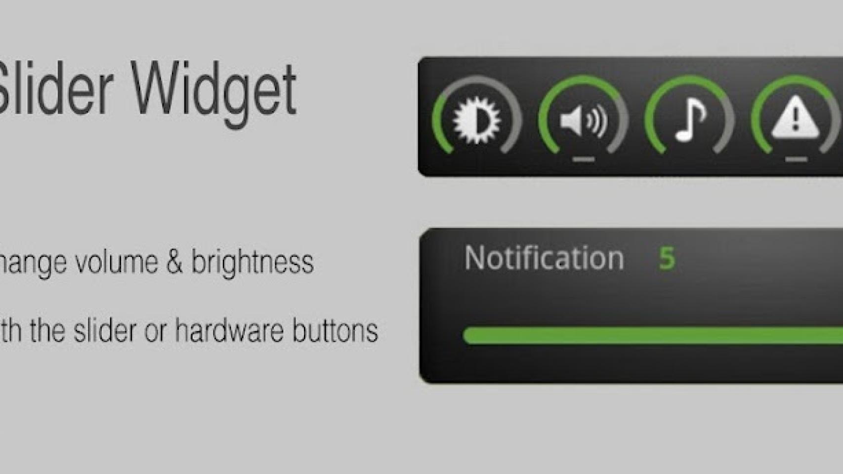 Control deslizante para el sonido y brillo con Slider Widget