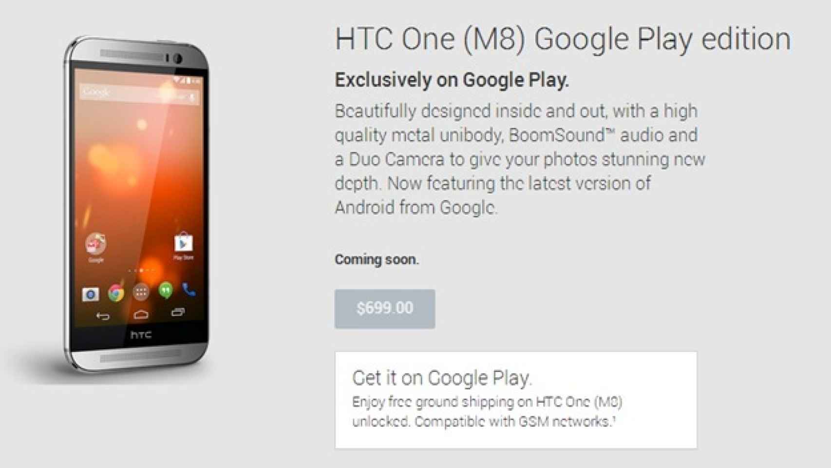 HTC One M8 en versión Google Play Edition ya disponible