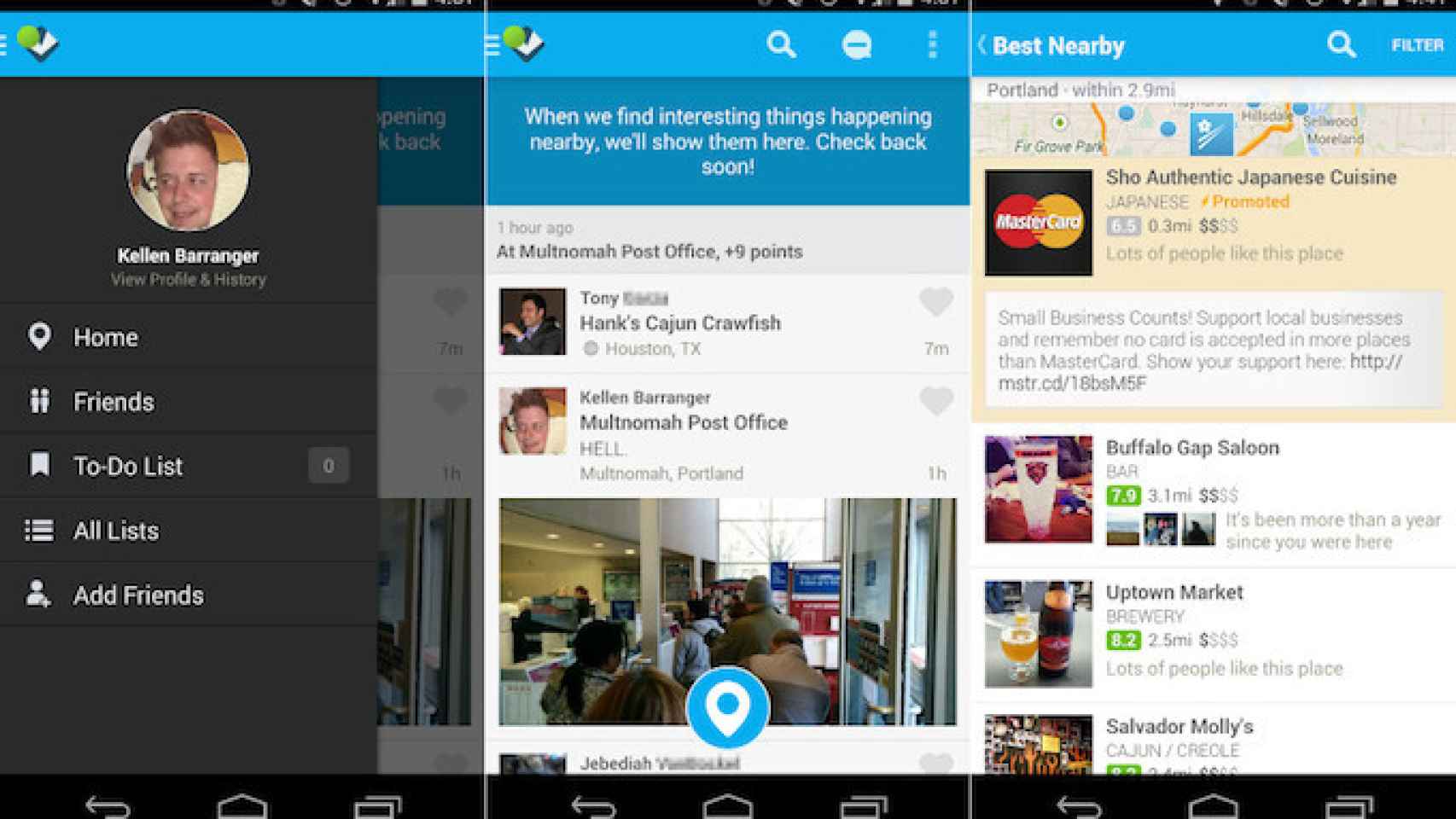 Foursquare se rediseña mezclando el estilo iOS y Android
