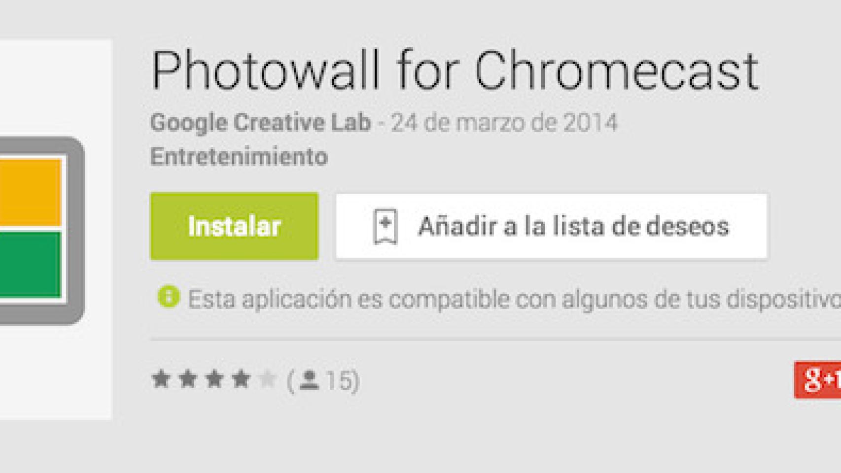 Photowall para Chromecast ya disponible en Play Store