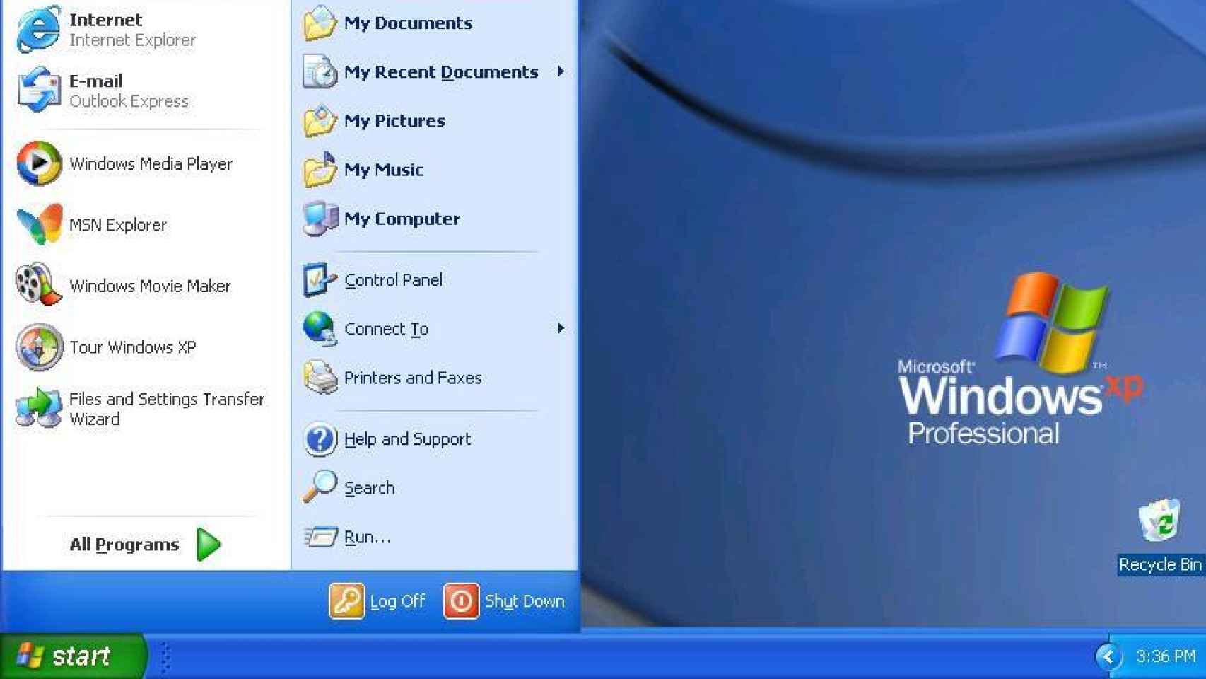 Inicio de Windows XP.